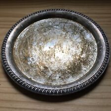 Vintage Sheridan Taunton Round Silver plate Carving Serving Tray Rope Edge 12