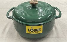 NIB Lodge Enameled Cast Iron Round Casserole In Evergreen 4.5qt picture