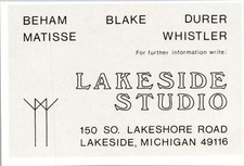 Lakeside Studio Beham Matisse Lakeside MI 1975 Ad TAK5-M11 picture