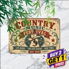 Western Country Music Festival Live Concert Metal Tin Sign Bar Decor picture