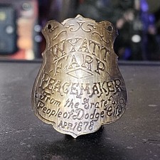 Wyatt Earp Peacemaker Dodge City 1878 Gun Butt Tag picture