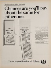 1965 Print Ad Allstate Insurance Founded by Sears Homeowners & Fire Policies picture