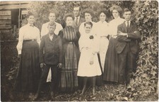 Family Group Portrait RPPC Real Photo Postcard Edwardian Era 1910s Unused picture