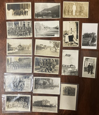 Lot 18 Vintage WWI WWII Military Postcards Groups Soldiers Guns RPPC & Photos picture