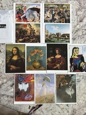 Louvre  Postcard Set-11 Iconic Masterpieces, Unused-1989 RMN Paris Collection picture