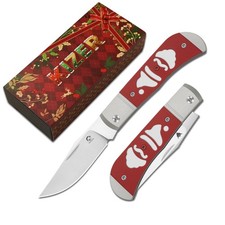 Kizer Trestle Christmas Folding Pocket Knife 14C28N Blade Aluminum & G10 Handle picture