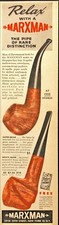 1946  Marxman Pipe of Rare Distinction for Men of Discernment Vintage Print Ad picture