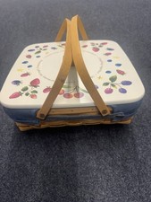 Longaberger 2005 BLUE RIBBON Pie Basket + Prot + Liner + Lid + TO/Clip ~ Baking picture