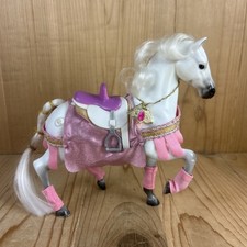 Grand Champions White Horse Figurine Fancy Parade Pink Purple Tack Marchon picture