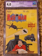 1948 D.C. Comics Batman 47 CGC 4.0. 1st Detailed Origin of Batman. picture