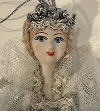 Five Beautiful Vintage Hand-Painted Russian Porcelain-Face Dolls Ornaments  picture