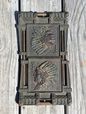 ANTIQUE C.J.O. JUDD AMERICAN WAR INDIAN CAST IRON BOOKENDS BOOK RACK DESK ART US picture