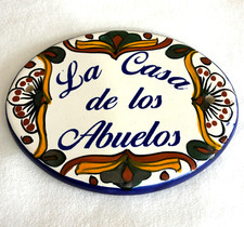 VTG Talavera Ceramic Hand Painted Wall Hanging Casa de los Abuelos 8.5