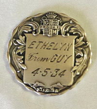 VINTAGE 1933 ADVERTISING GM FRIGIDAIRE STERLING SILVER LOVE TOKEN MEDALLION picture