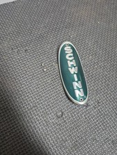 Vintage 1950s Green Schwinn Bicycle Large Oval Head Badge Starlet Phantom Hornet picture
