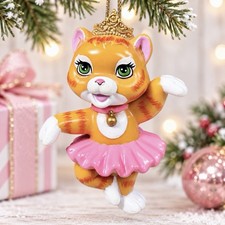 Barbie 12 Dancing Princesses Twyla Cat Ballerina Ornament 2006 Mattel Pink Tutu picture