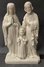 Vintage Catholic Holy Family Statue Jesus Joseph Mary Ivory Color Beautiful 7.5