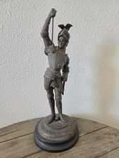 Antique 19th Century French Spelter Knight In Full Armor Guardsman Statue AS IS picture