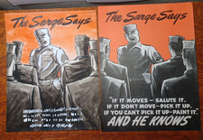 ORG WWII Poster If It Moves Salute It + Hand Painted Watercolor Artwork RRGS3 picture