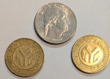 Large NY Vintage NYC Subway Token New York City Transit Authority Y  NOT Cutout picture