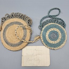 Antique 1934 Bahamian Straw Woven Coin Purse Nassau Bahamas Folk Art Provinence picture