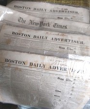 3 Boston Daily Newspaper Yr. 1827. And 1 New York Times. Yrs 1865 picture