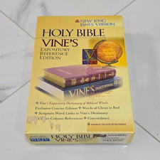 NKJV Holy Bible Vine's Expository Reference Edition Thomas Nelson Brown Leather picture