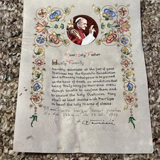 Vintage 1966 Pope Paul VI Montini Signed Inscribed Apostolic Papal Blessing picture