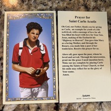 Prayer To St Carlo Acutis Holy Prayer Card Christian Cardstock- picture