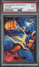 1994 Fleer Marvel Masterpieces Gold Foil Signatures Thanos #122 PSA 9 (POP 14) picture