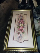 SHABBY COTTAGE CHIC VICTORIAN PINK RED ROSES FLORAL  LONG PICTURE ART FRAME picture