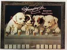 YUENGLING 1907 “Vintage-Style” Dogs Calendar Poster 26 1/2 Wide X 19 1/2 High picture
