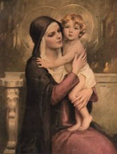 Catholic Print Picture Blessed Virgin Mary and Child Jesus by Bosseron Chambers picture