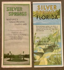 2 Vintage Pre-1940 Silver Springs Florida Advertising Brochures picture
