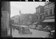Photo:Downtown Street Scene 1930s Cars Storefronts Main Street picture