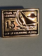 Vintage Melbourne Florida 10K gold 15 Yr Employee Pin 3.3 Grams picture