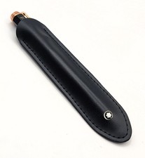 Premium Montblanc Meisterstuck Pen Pouch Holder Case In Black Leather picture