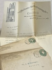 2 Vtg 1891 Rochester Distilling Co New York Pre Prohibition Letterhead Envelope picture