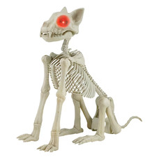 Way To Celebrate Animated Skeleton Cat Halloween Decoration, Beige, 60 in picture