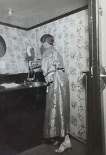 RARE GERMAN GRAF ZEPPELIN LZ-127 WOMEN'S WASHROOM PHOTOGRAPH LATE 1920's picture