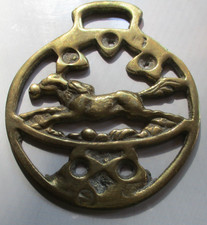 Vtg. British  Brass Horse Equestrian Bridle Medallion- picture