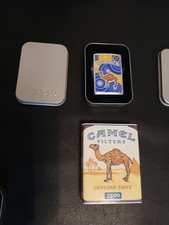 CAMEL BUBBLES ZIPPO LIGHTER  1999 BLUE YELLOW SWIRLS picture