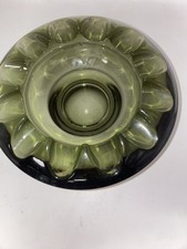 Vintage Mid Century Modern Green Glass Ashtray picture
