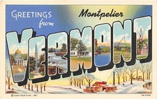 1940 Montpelier Vermont VT From Large Letter Linen 9A-H1960 Postcard picture