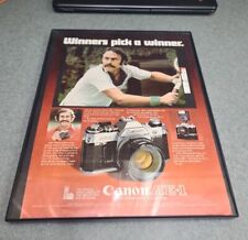 1978 Canon AE-1  Print Ad  John Newcombe tennis player Framed 8.5x11  picture