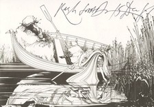 RALPH STEADMAN - PRINTED ART SIGNED IN INK 12/15/1986 picture