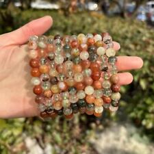 8MM Natural Color Garden Quartz Bracelet Quartz Crystal Round Beads Healing Gift picture
