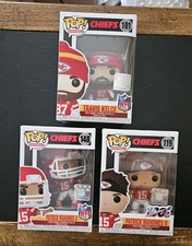 FUNKO POP-TRAVIS KELCE 101 and PATRICK MAHOMES 119-148 Soft Protectors-NEAR MT  picture