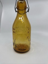 1965 Thatcher's Dairy 1 Quart Absolutely Pure Milk Amber Glass Bottle 11