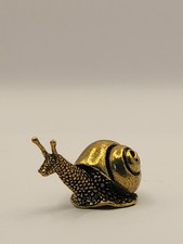 Solid Brass Snail Miniature Desktop Ornament, Heavy and Durable  picture